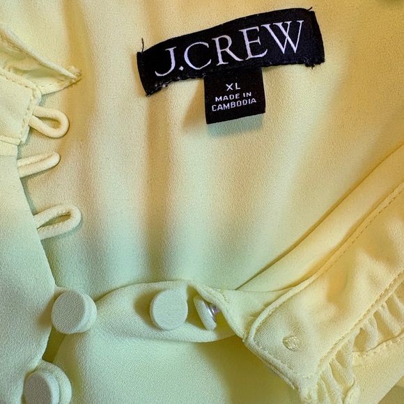 J. Crew Women's Neon Yellow Button-Front Sleeveless Top - Picture 5 of 6